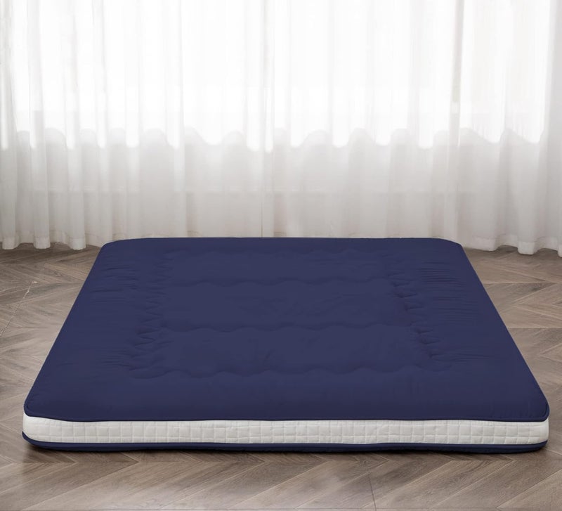DR.FUTON Japanese Floor Futon Mattress Extra Thick Folding Roll Up Bed Topper Mat for Guest,Lounger and Tavel - Image 1